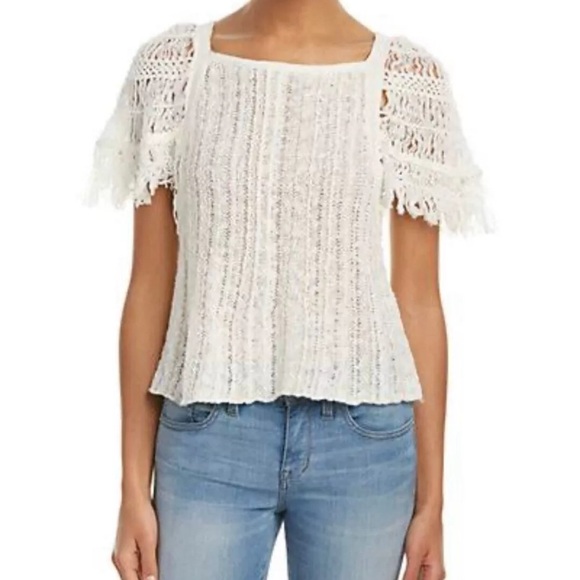 white braided womens top free people Small - Picture 2 of 3